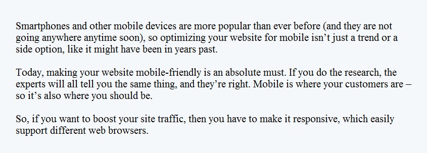 importance of mobile friendly website