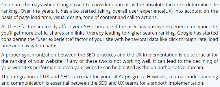 importance of ux design in seo